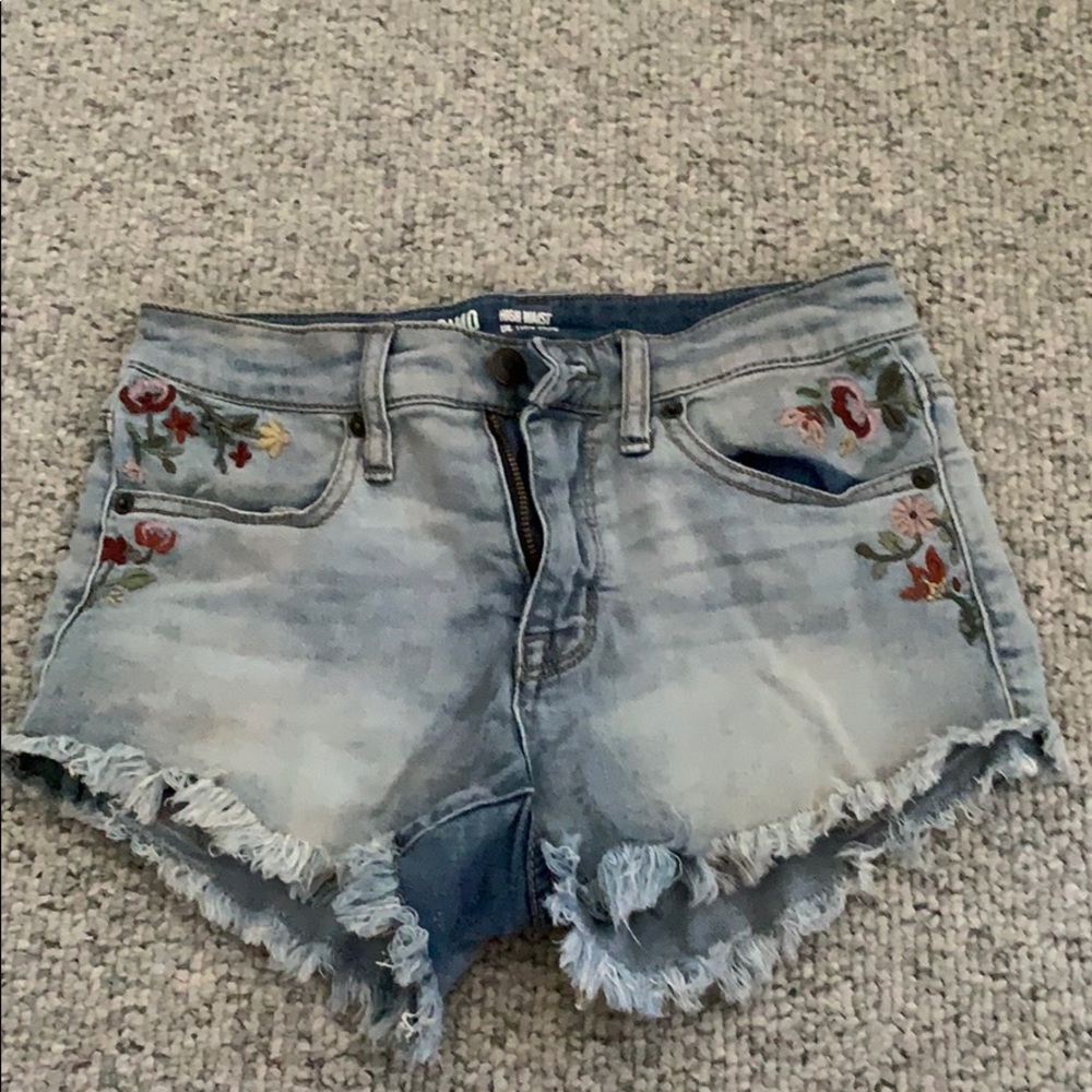 embroidered jean shorts